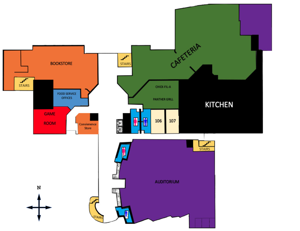 WAT MSC 1st Floor Map - Auxiliary Services