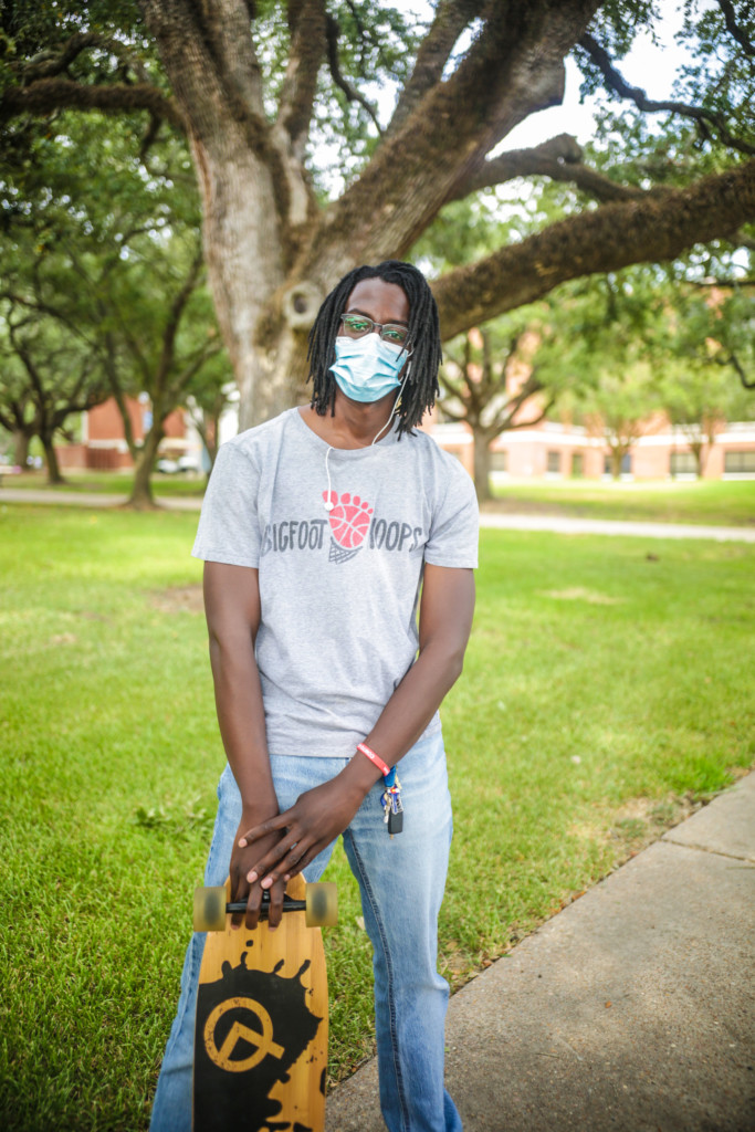 Pace takes a break from skateboarding across campus to stand in front of one of PVAMU’s iconic live oak trees. “I love PV. I am definitely glad to be back on campus. I wouldn't want to be anywhere else,” he said.